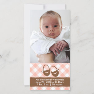 Pink/Brown Baby Hintern - Fotokarte Ankündigung
