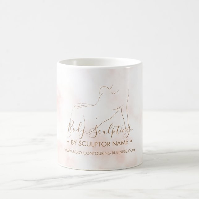 Pink Brown Body sculpting contouring spa Kaffeetasse (Mittel)