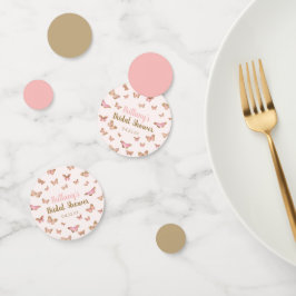 Pink Brown Butterfly Themed Brautparty Konfetti
