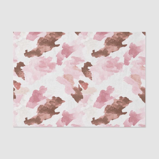 Pink Brown Cowgirl Kuh Print Animal Brautparty Seidenpapier (Vorderseite)