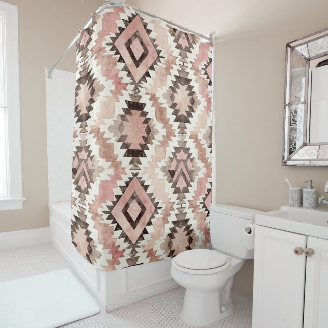 Pink Brown Cowgirl Southwestern Tribal Duschvorhang (Beispiel)
