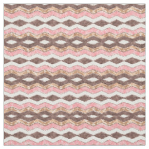 Pink Brown Ikat Zigzag Mosaikmuster Stoff