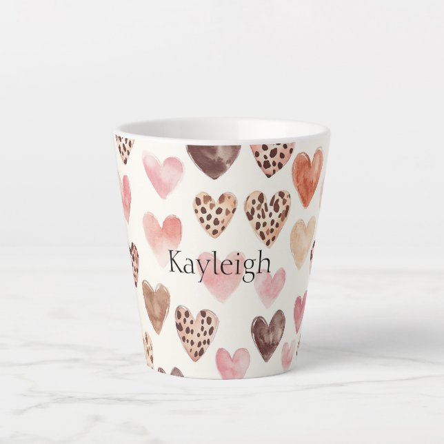 Pink Brown Leopard Druckerhitze Milchtasse (Vorderseite)
