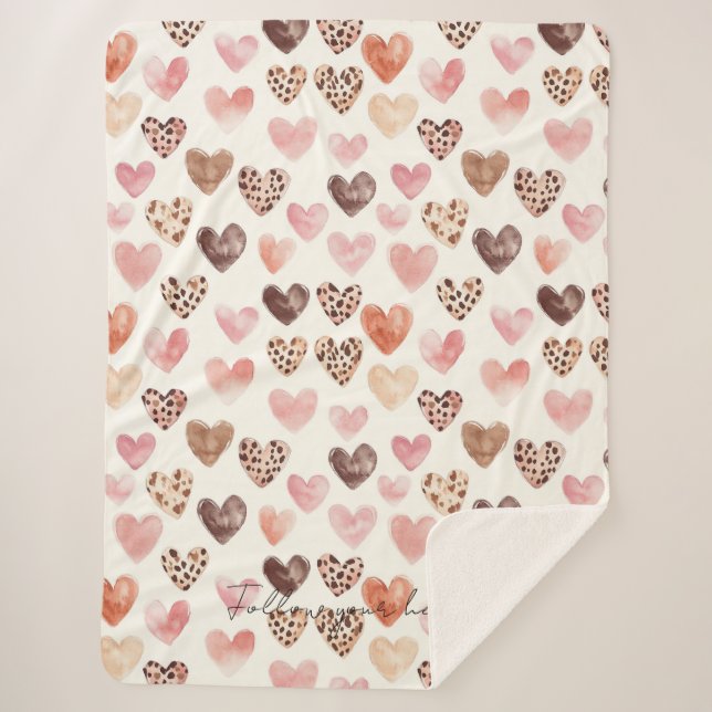 Pink Brown Leopard Druckerhitze Sherpadecke (Vorderseite)