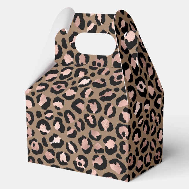 Pink Brown Leopard Geschenkschachtel (Vorderseite)