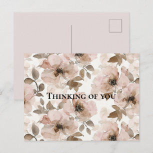 Pink Brown Southwestern Floral Denken Sie an Sie Postkarte