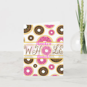 Pink & Brown Streusel-Donuts Moderne Dankeskarten Dankeskarte