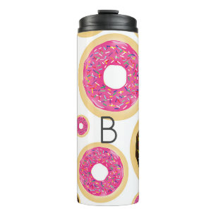 Pink & Brown Streusel Donuts Moderne Lustige Süße Thermosbecher