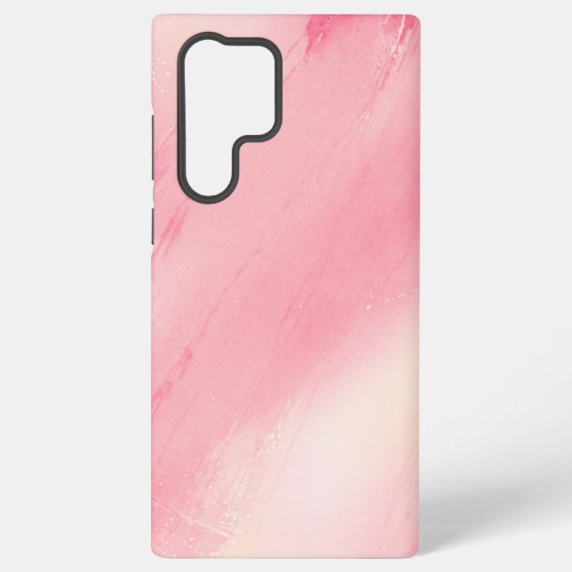 Pink Brush Strokes Watercolor Abstract Phone Case Samsung Galaxy Hülle (Rückseite)