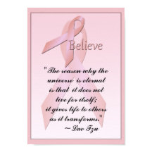 Pink Brustkrebs glauben Poster Lao Tzu Zitat