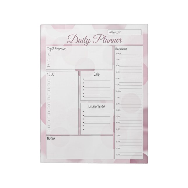 Pink Bubble Daily Planner Notizblock (Rotiert)