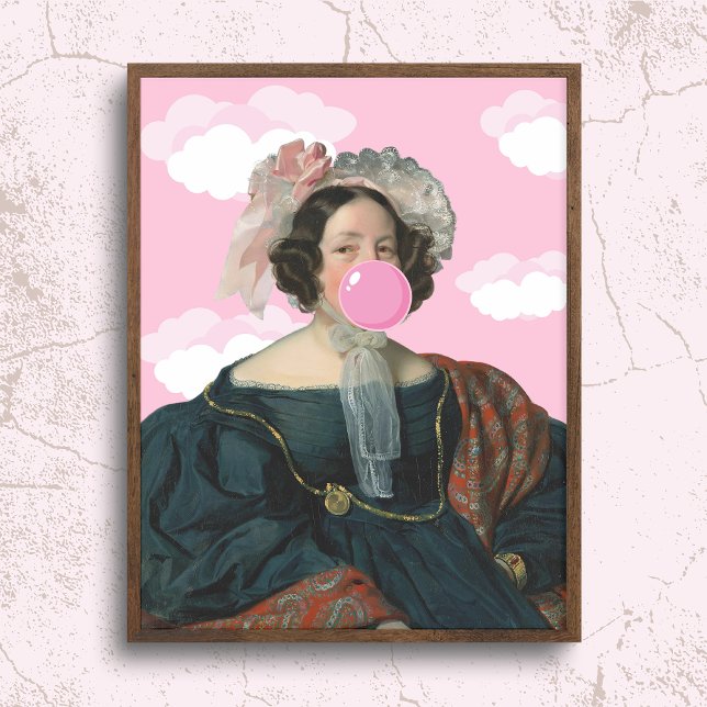 Pink Bubble Gum Lady AlterArt Poster (Von Creator hochgeladen)