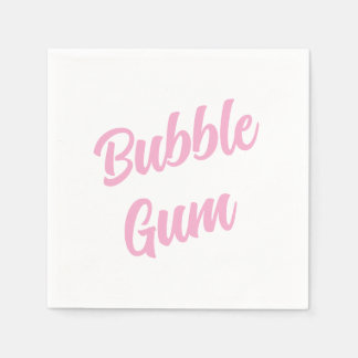 Pink Bubble Gum Simple Typography Birthday Party Serviette