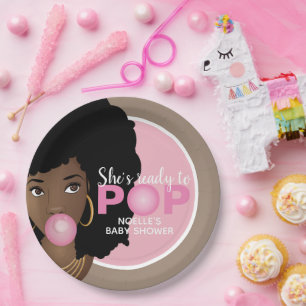 Pink Bubblegum   Sie ist bereit zum Pop Pappteller