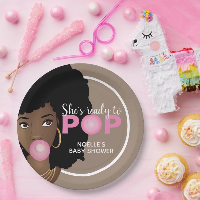 Pink Bubblegum | Sie ist bereit zum Pop Pappteller (Party)