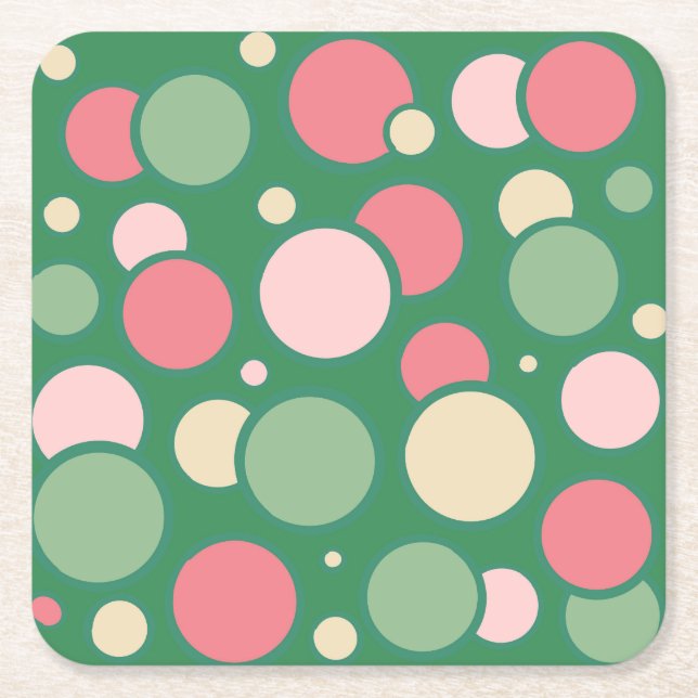 Pink Bubbles Coaster Rechteckiger Pappuntersetzer (Vorderseite)