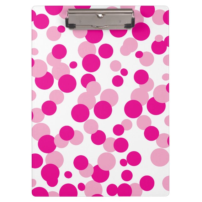 Pink Bubbles Confetti Muster Clipboard Klemmbrett (Vorderseite)