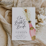 Pink Bubbly Champagne Brautparty Einladung<br><div class="desc">Rosa und Gold Champagner Brunch und Bubbly Bridal Dusche Einladung. Entworfen mit einer schönen Aquarell Champagner Flasche. Passende Artikel in unserem Shop Cava Party Design.</div>