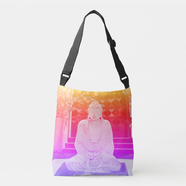 Pink Buddha Crossbody Bag Tragetaschen Mit Langen Trägern (Vorderseite)