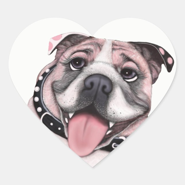 Pink Bulldog Custom Stickers (Vorderseite)