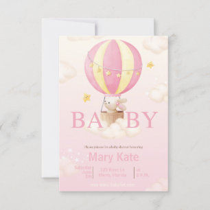 Pink Bunny Baby Dusche Einladung