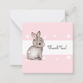 Pink Bunny Baby Dusche Vielen Dank Anmerkung Karte