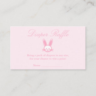 Pink Bunny Baby Dusche Windeln Raffle Begleitkarte