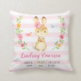 Pink Bunny Baby Girl Stats Kleinkind Neugeborenes  Kissen