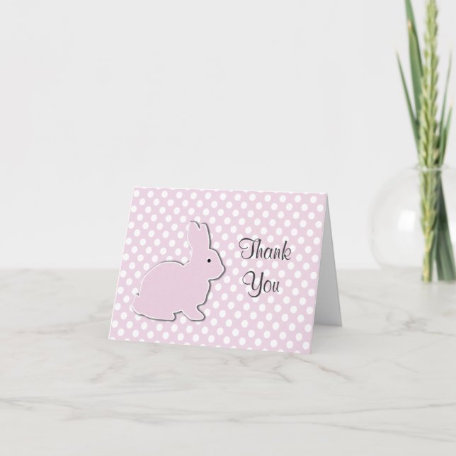 Pink Bunny Baby Merci Carte de note (Devant)