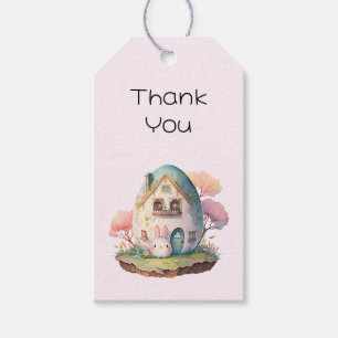 Pink Bunny & Egg Shaped House Kawaii Vielen Dank Geschenkanhänger