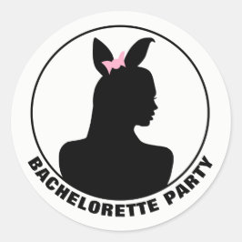 Pink Bunny Girl Junggeselinnen-Abschied Runder Aufkleber