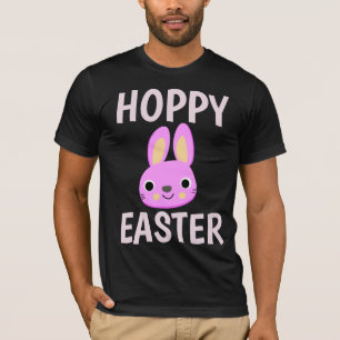 PINK BUNNY HOPPY EASTER KIDS T - SHIRT