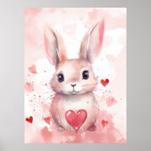 Pink Bunny Pastel Super Niedliche Herzen Braun Aug