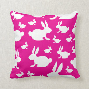 Pink Bunny Pattern Kissen