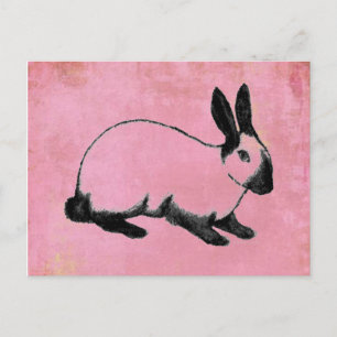 Pink Bunny Postcard Postkarte