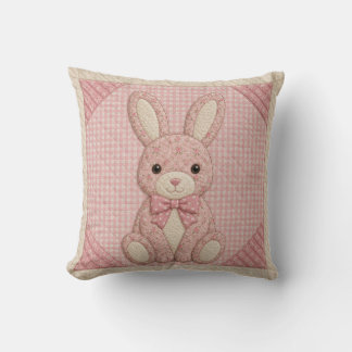 Pink Bunny Quilt Kissen