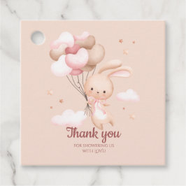 Pink Bunny Rabbit Baby Dusche Danke Geschenkanhänger