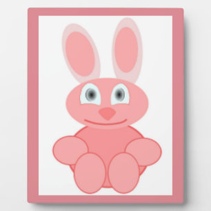 PINK BUNNY RABBIT FOTOPLATTE
