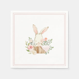 Pink Bunny Rabbit Girl Babydusche Serviette