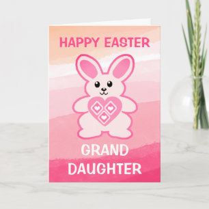 Pink Bunny Rabbit Grandtochter Foto Osterkarte Karte