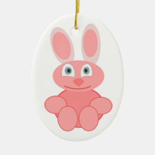 PINK BUNNY RABBIT KERAMIK ORNAMENT