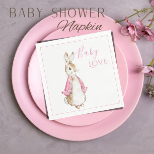 Pink Bunny Rabbit Pink Babydusche Serviette