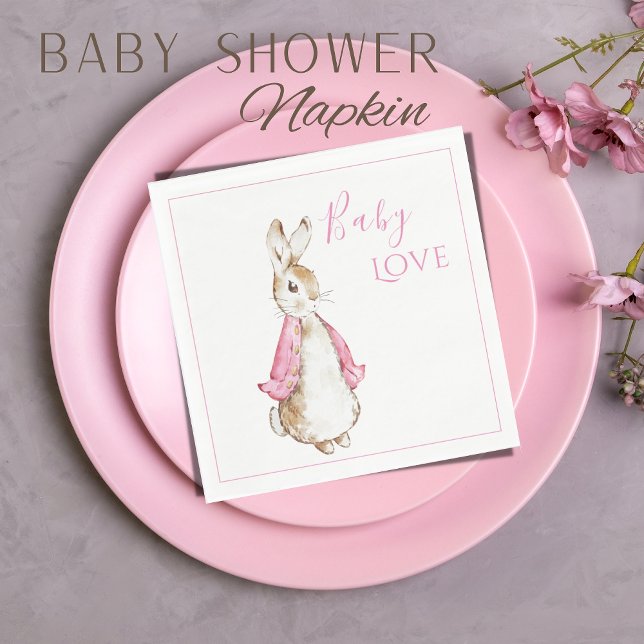 Pink Bunny Rabbit Pink Babydusche Serviette (Von Creator hochgeladen)