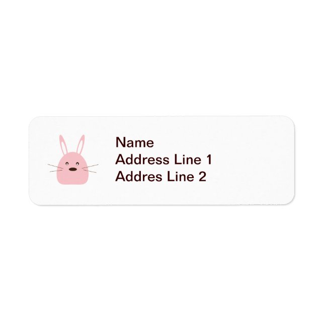 Pink Bunny Return Address Label (Vorne)