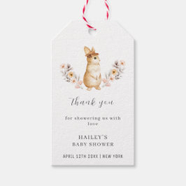 Pink Bunny Wildblume Girl Babydusche Geschenkanhänger