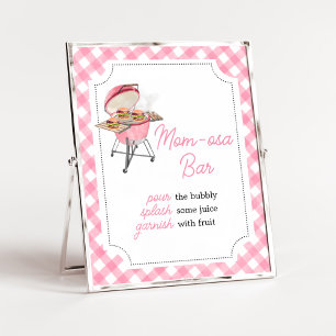 Pink Burger GRILLEN Baby Dusche Mama Osa Bar Poster