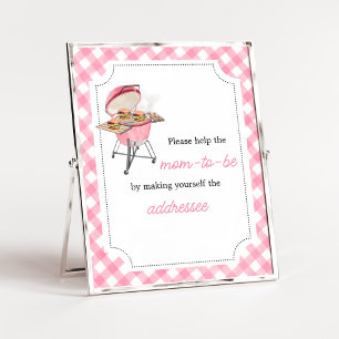 Pink Burger GRILLEN Baby Shower Envelope Poster