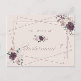 Pink Burgund Beige werden Sie meine Bridesmaid sei Einladungspostkarte