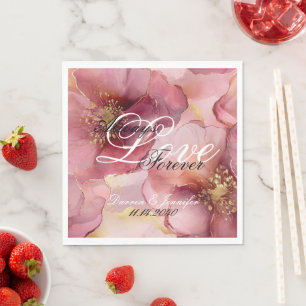 Pink Burgund Blush Liebe Hochzeit Serviette