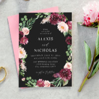 Pink & Burgund Floral 7 Wedding - Schwarz